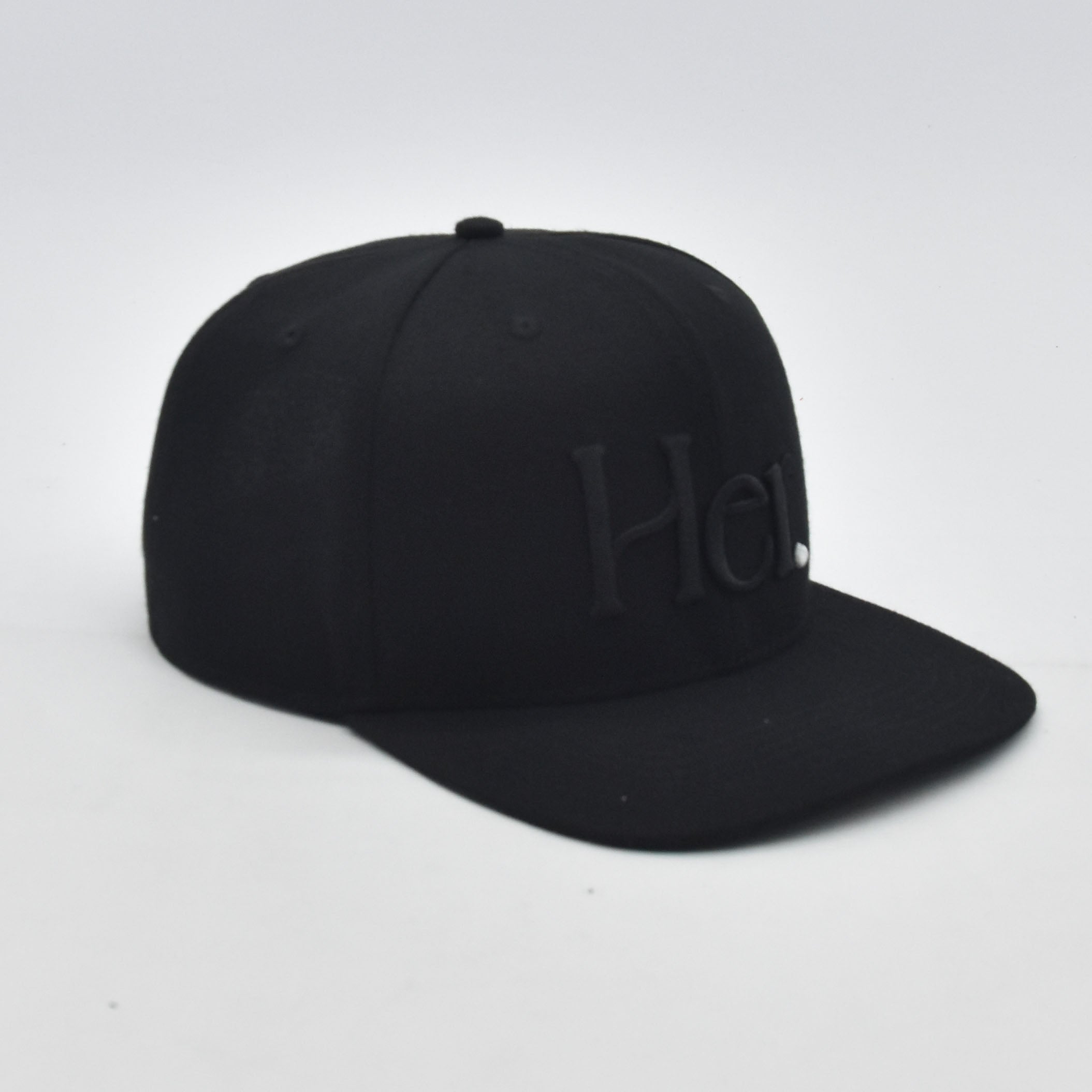 Black Snapback Hat Side